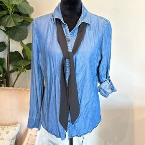 Denim tie shirt
